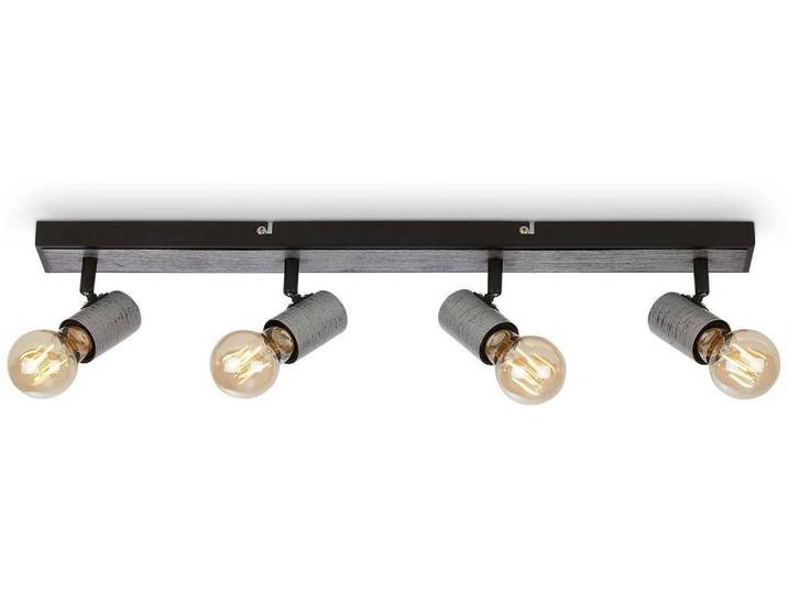 Plafonnier Spot pivotant 4xE27 60W IP20 argent antique m tal Briloner