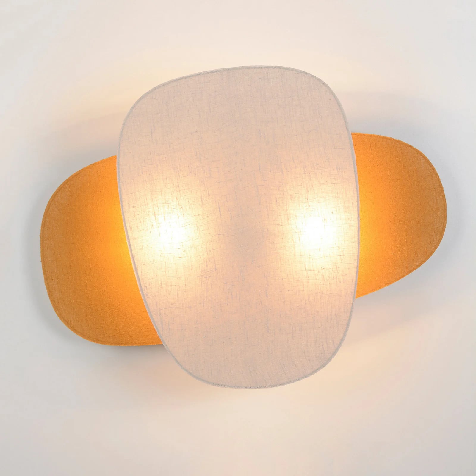 MARKET SET Screen 70's wandlamp, berken/curry, rond, textiel, 76 cm