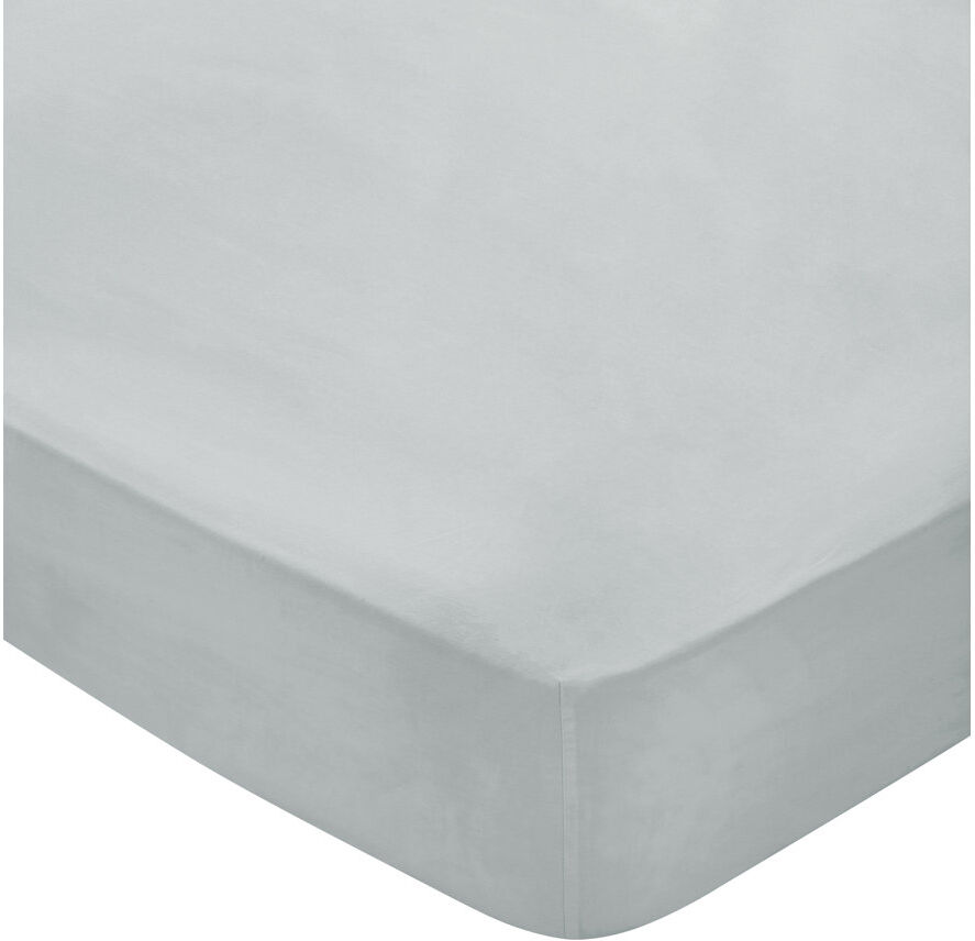 Bedeck of Belfast BOB 300TC EQYPTIAN COTTON 100% Cotton Plain Weave / Muslin Fitted Sheet Silver Super King (6')