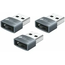 Kabelmeister Adapter USB 2.0 Stecker A an USB-C™ Buchse, Aluminiumgehäuse, grau, 3er-Set