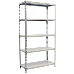 PROREGAL Schwerlastregal Big Metal Shark | HxBxT 200x100x50cm| Fachlast 180kg | Weiß