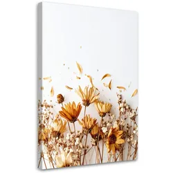 LEINWANDBILD Getrocknete Feldblumen in Beige 60x90cm