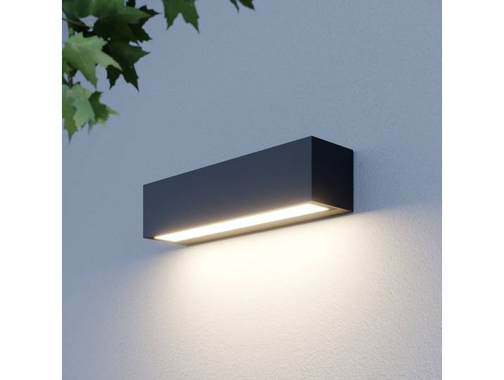 Lengo LED-Außenwandleuchte, Down, L25, Grafit - Lucande - Balkon - Modern - Aluminium - Eckig