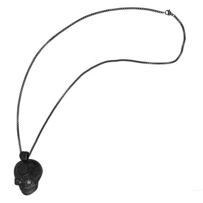 Kette ohne Anhänger ADELIA´S "Halskette mit Anhänger – Totenkopf aus Edelstahl", schwarz, Halsketten, Damen, 60cm, Edelstahl, Ideal als Geschenk zum Valentinstag