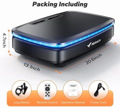 Uplifted Goods Whole Body Vibration Plate Exercise Trainer With Optional Lighting black With Light