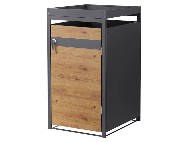 ML-Design Mülltonnenbox mit Pflanzdach für 1 Tonne 240L 68x80x124 cm Stahl