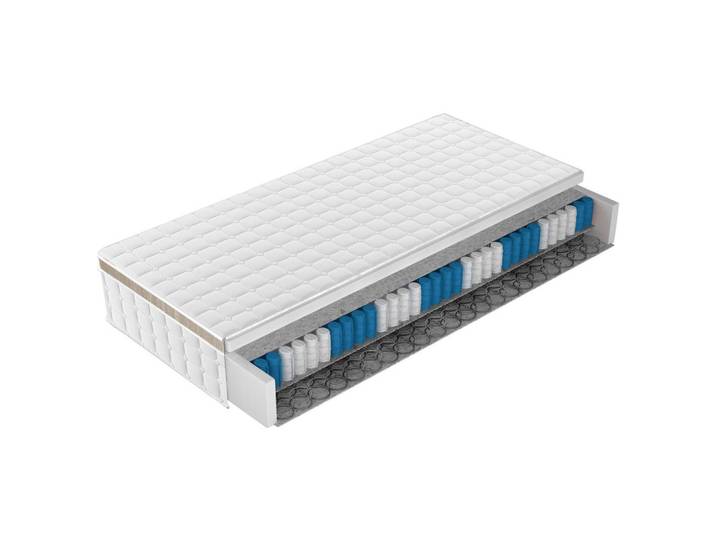 Boxspringmatratze Areno H2, Weiß, H2, 7-Zonen, Höhe ca. 27 cm, 140x200 cm, Härtegradauswahl, Bezug abnehmbar/waschbar, optimale Belüftung, mit Gummiband, Schlafzimmer, Matratzen Shop, Matratzen, Boxspringmatratzen