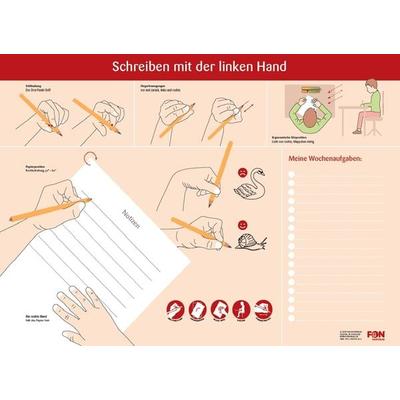 Schreibtischauflage für ein ergonomisches Schreiben mit der linken Hand