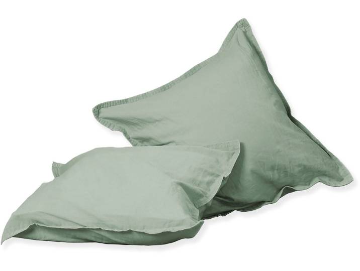Kissenbezüge PRIMERA Kissenbezüge »Stone Washed«, Primera (2 Stück) , grün (olive), B:40cm L:40cm, Renforcé, Obermaterial: 100% Baumwolle, Kissenbezüge, Kissenbezüge, mit Stone-Washed Optik