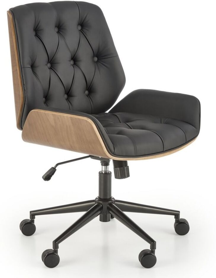 MSO Fauteuil de bureau design noir & bois Noir 65x90x60cm
