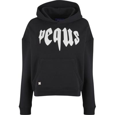 Kapuzensweatshirt PEQUS "PEQUS PEQUS Mythic Hoodie", Damen, Gr. XS, schwarz (mc), 100% Baumwolle, Rundhals, Sweatshirts