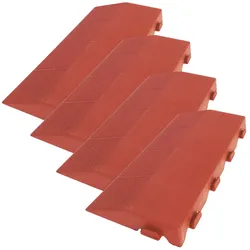 WellHome Combi Pack 4 Abschlussstücke für Bodenfliesen 39x20,5x4,8 cm mit weiblichem Finish in Terrakotta