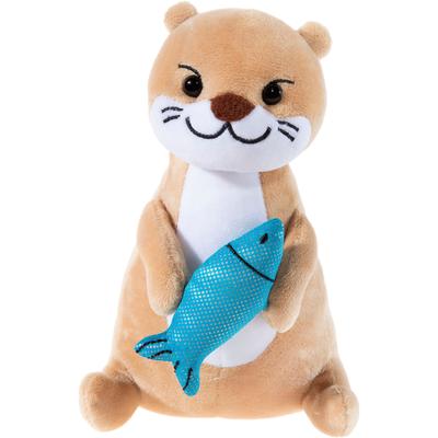 Kuscheltier HEUNEC "Otter mit Fisch", braun, Plüschfiguren, KinderH:20cm, Kuscheltier, enthält recyceltes Material, H:20cm