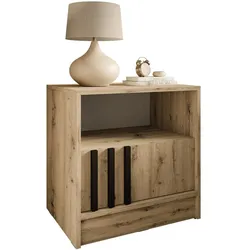 NACHTTISCH NELA mit Lamellen Artisan/Schwarz