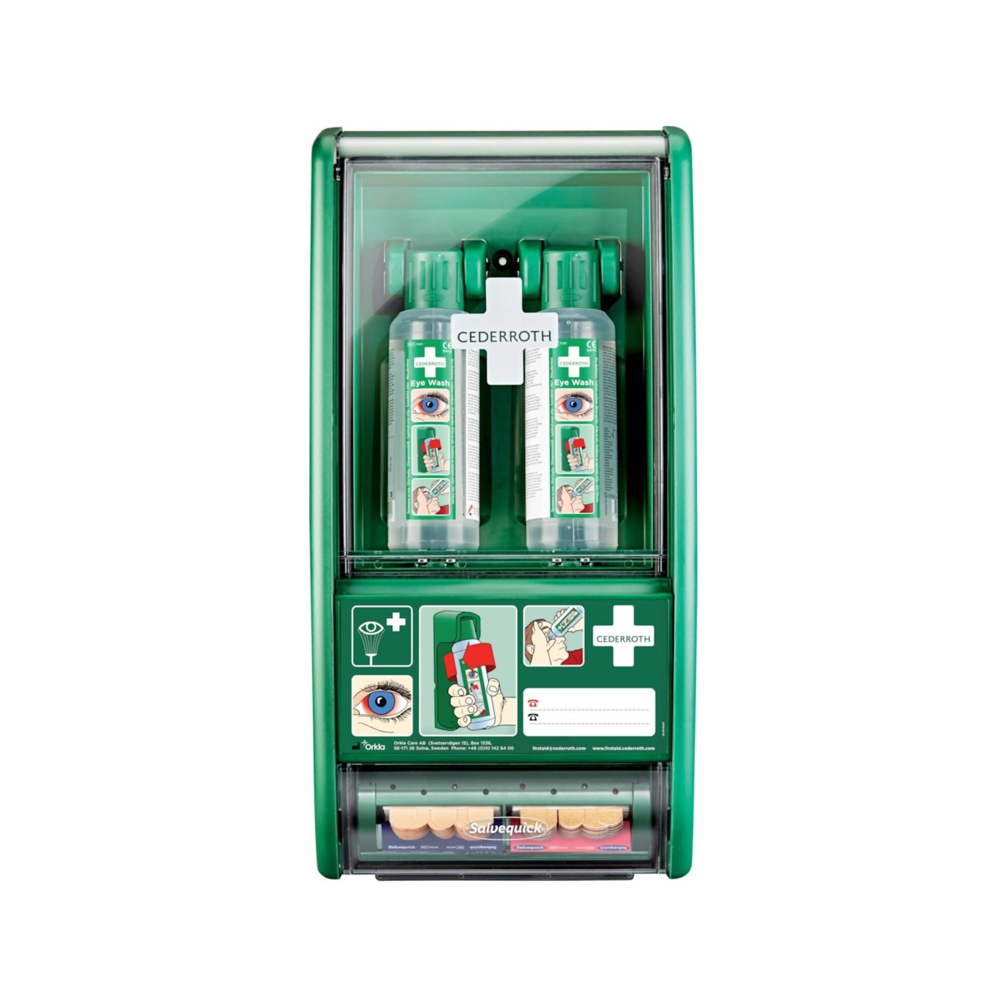 Augenspülstation 2 x 0,5 l,1 x Pflasterspender CEDERROTH ; Orkla Care (721500)