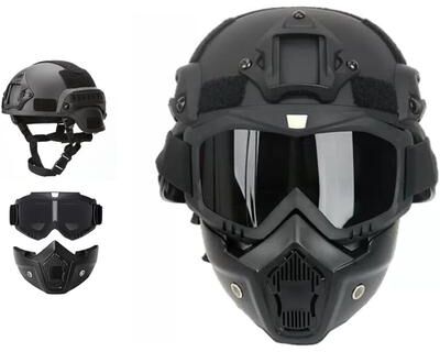 Perfect Picks Market Tactical Military Helmet Set Full Face Combat Helmet With Mask & Goggles For Airsoft Training & Outdoor Adventures Tactical Military Helmet Set Full Face Combat Helmet With Mask & Goggles For Airsoft Training & Outdoor Adventures