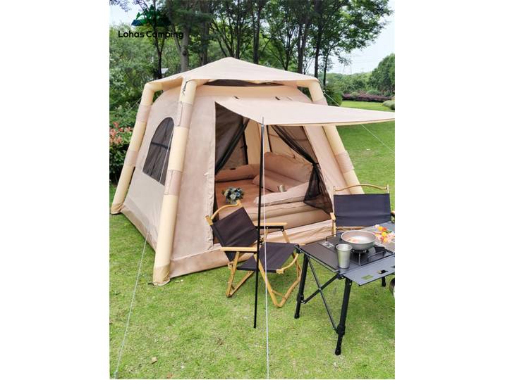 Tente de camping gonflable Lohascamping, grande tente de camping pour 4 à 5 personnes, abri gonflable en forme de dôme, tente familiale pour la randonnée, tente gonflable à ouverture facile, tente