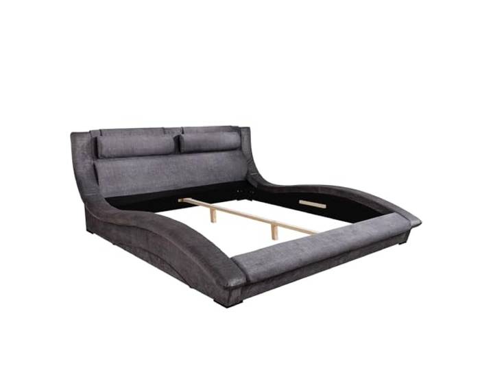 Riess Ambiente Bett Swing - 160x200cm - grau - Samt Metall hohes Kopfteil, angenehme Haptik, hoher Komfort, modernes Design, geschwungene Linienführung