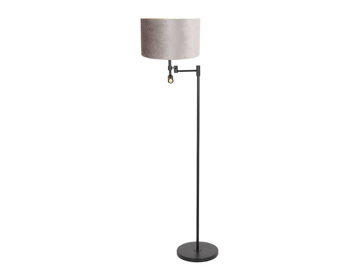Lampadaire Stang 2 ampoules - Type A Ø 50cm Noir/Taupe Velours LED E27