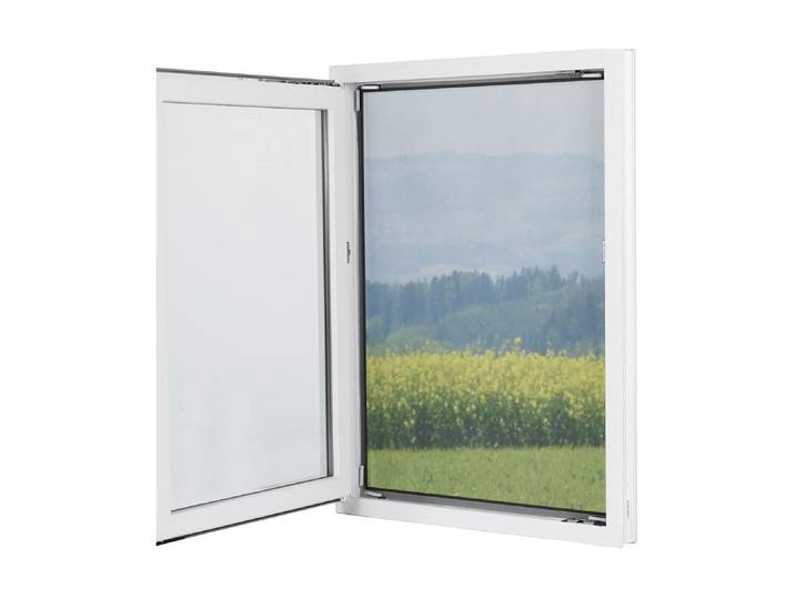Insektenschutz-Fensterrahmen EASYMAXX, schwarz (gewebe: schwarz), Insektenschutzgitter, Insektenschutz-Fensterrahmen
