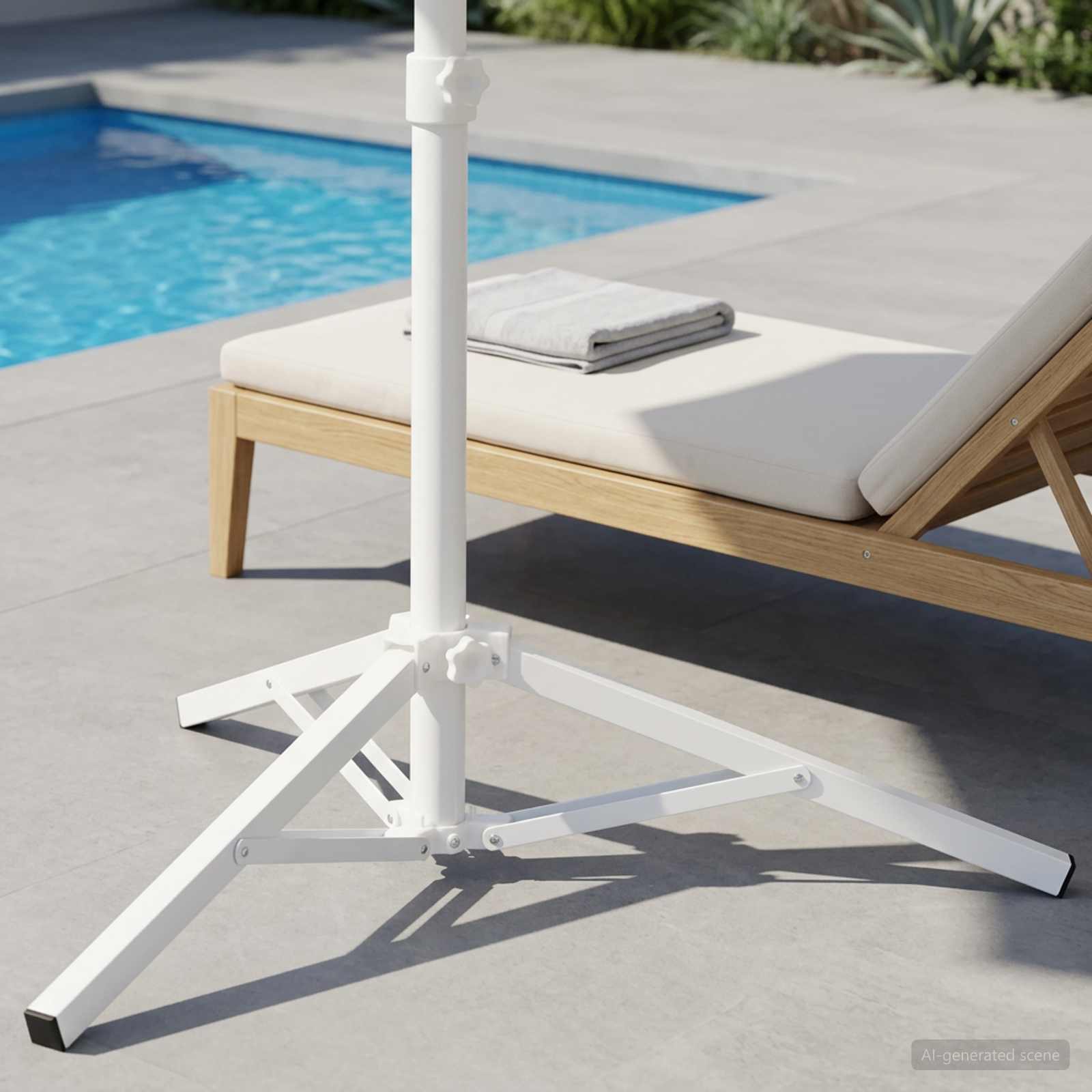 vidaXL Support de parasol Blanc Acier for 25-32 mm Pole