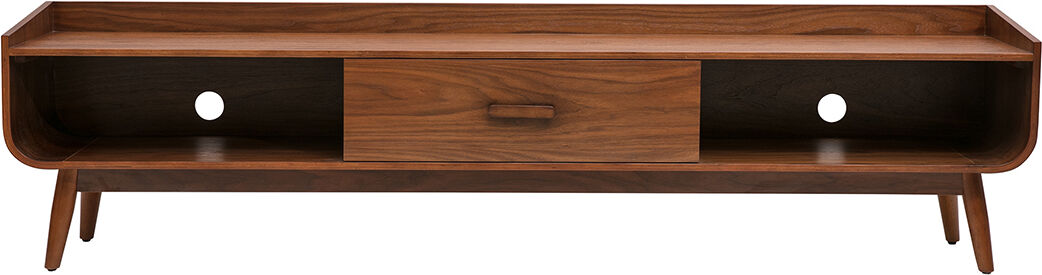 Miliboo Meuble TV vintage bois foncé noyer L200 cm HALLEN