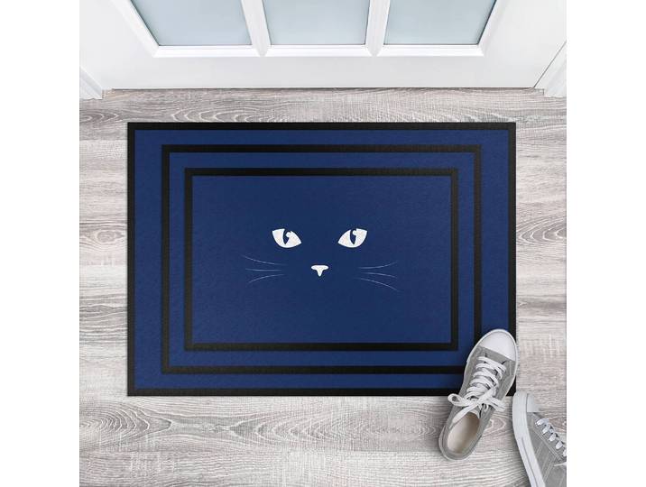 Fußmatte Katzenaugen 70 x 50cm Blau/Blau