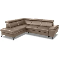 Ecksofa Rio Leder Grau Schlamm