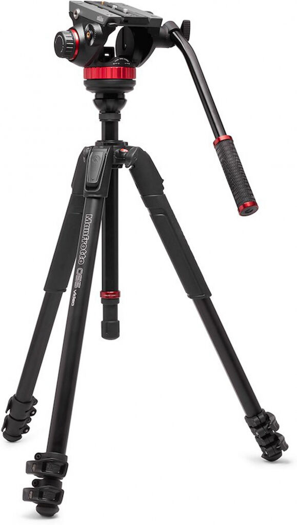 Manfrotto 055XPRO Kit trépied vidéo en aluminium avec rotule fluide 502 3 sections