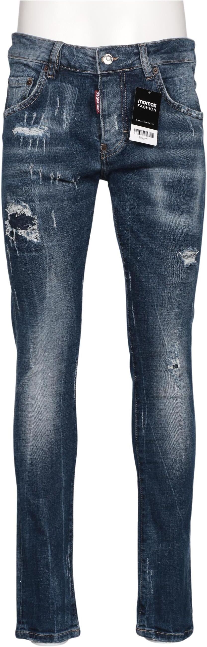 Dsquared2 Herren Jeans, Blau, Gr. EU 46, Baumwolle / Synthetik / Elasthan / Leder - Second Hand