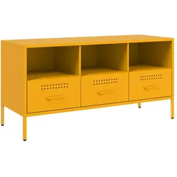 vidaXL TV-Schrank Senfgelb 100,5x39x50,5 cm Stahl