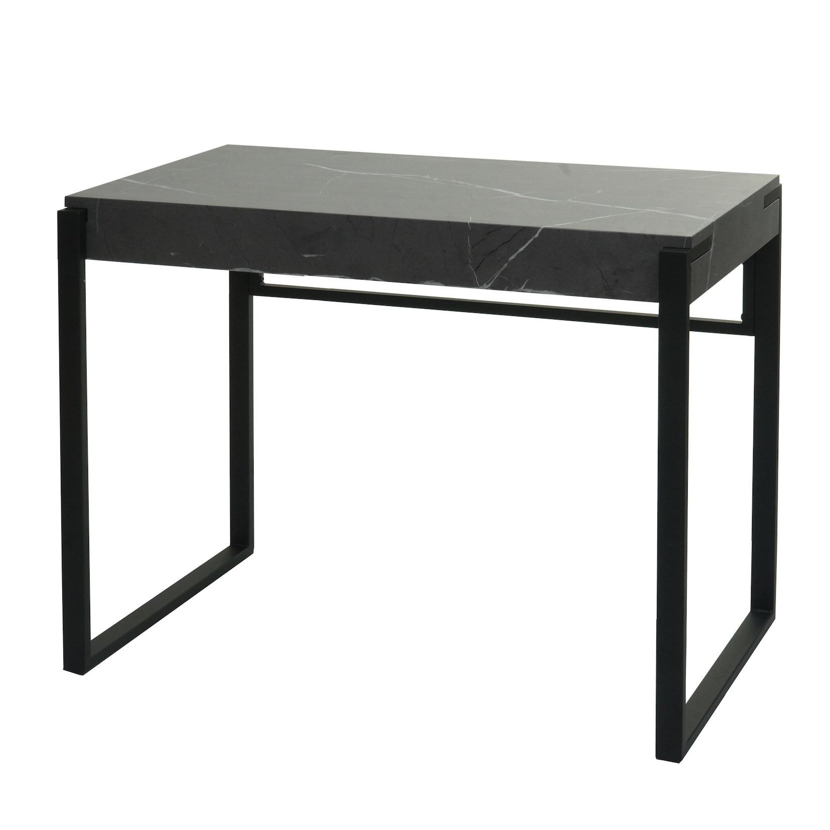 Konsolentisch MCW-L53, Telefontisch Arbeitstisch Beistelltisch Ablagetisch, Metall 80x100x54cm ~ Marmor-Optik grau