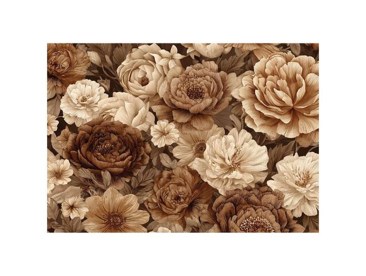 FOTOTAPETE Blumen Pfingstrosen Braun 250x175 cm