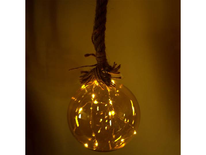 LED-Weihnachtskugel aus Glas mit Timer-Funktion, Ø 15 cm, warmweiss