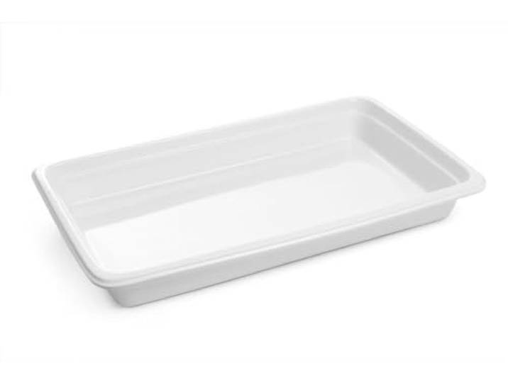 HENDI Gastronormbehälter, Hohe Schlag- und Verschleißfestigkeit, geeignet für Mikrowelle, Geschirrspüler, GN 1/1, 530x325x(H)65mm, Weiß Porzellan