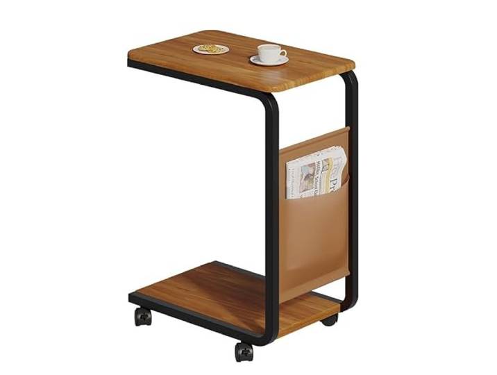 Sofatisch Mobiler Beistelltisch mit Rädern, kompakter Couchtisch, Sofa-Beistelltisch, Trinkwasser- und Tee-Nachttisch, Lagerregal, minimalistisches Wohnzimmer Schlafzimmer Wohnzimmer-Beistelltisch