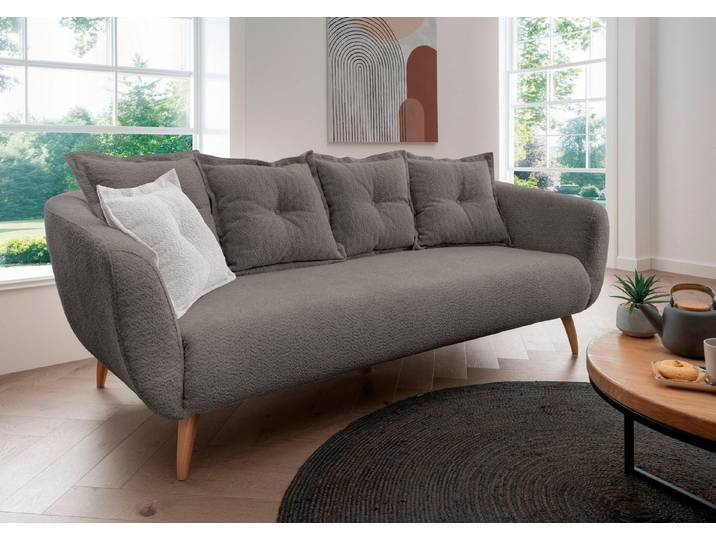 Home affaire 3-Sitzer Baggio modern und romantisches Design, bequem, Zierkissen inklusive