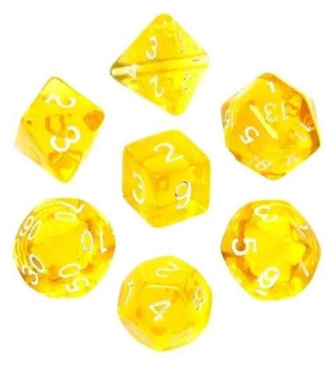 REBEL Set van gele mini-kristallen RPG-dobbelstenen