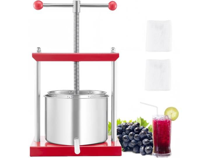 Presse-fruits VEVOR\, moulin à fruits\, moulin à pommes (6L)\, presse-fruits manuel\, presse-citron\, presse-raisin\, presse-huile d'olive avec poignée en T pour la cuisine à la maison