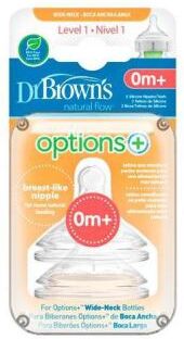 Dr. Brown's Options Preemie Flow Wide Mouth Silikonsauger 1 0M+ 2