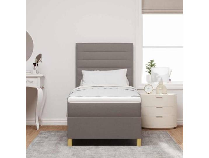 KTHLBRH Boxspringbett mit Matratze 90 x 190 cm Verstellbares Kopfteil, ergonomisches Design, strapazierfähiger Stoff, moderner Stil