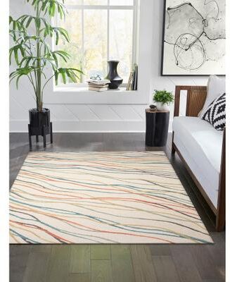 Lush Decor Horizon Ribbons Indoor Rug Moss