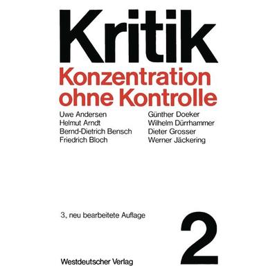 Konzentration ohne Kontrolle, Taschenbuch von , VS Verlag für Sozialwissenschaften, 978-3-531-11238-1
