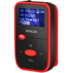 Sencor Spieler MP3 SFP 4408RD (8 GB), MP3 Player + Portable Audiogeräte, Rot, Schwarz