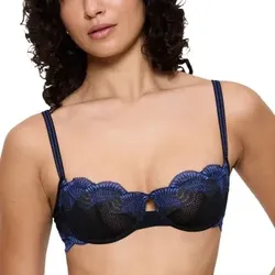 Triumph BH Comfort Glam Wired Balconette Bra Schwarz E 80 Damen