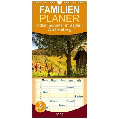Familienplaner 2027 - Indian Summer in Baden-Württemberg mit 5 Spalten (Wandkalender, 21 x 45 cm) CALVENDO