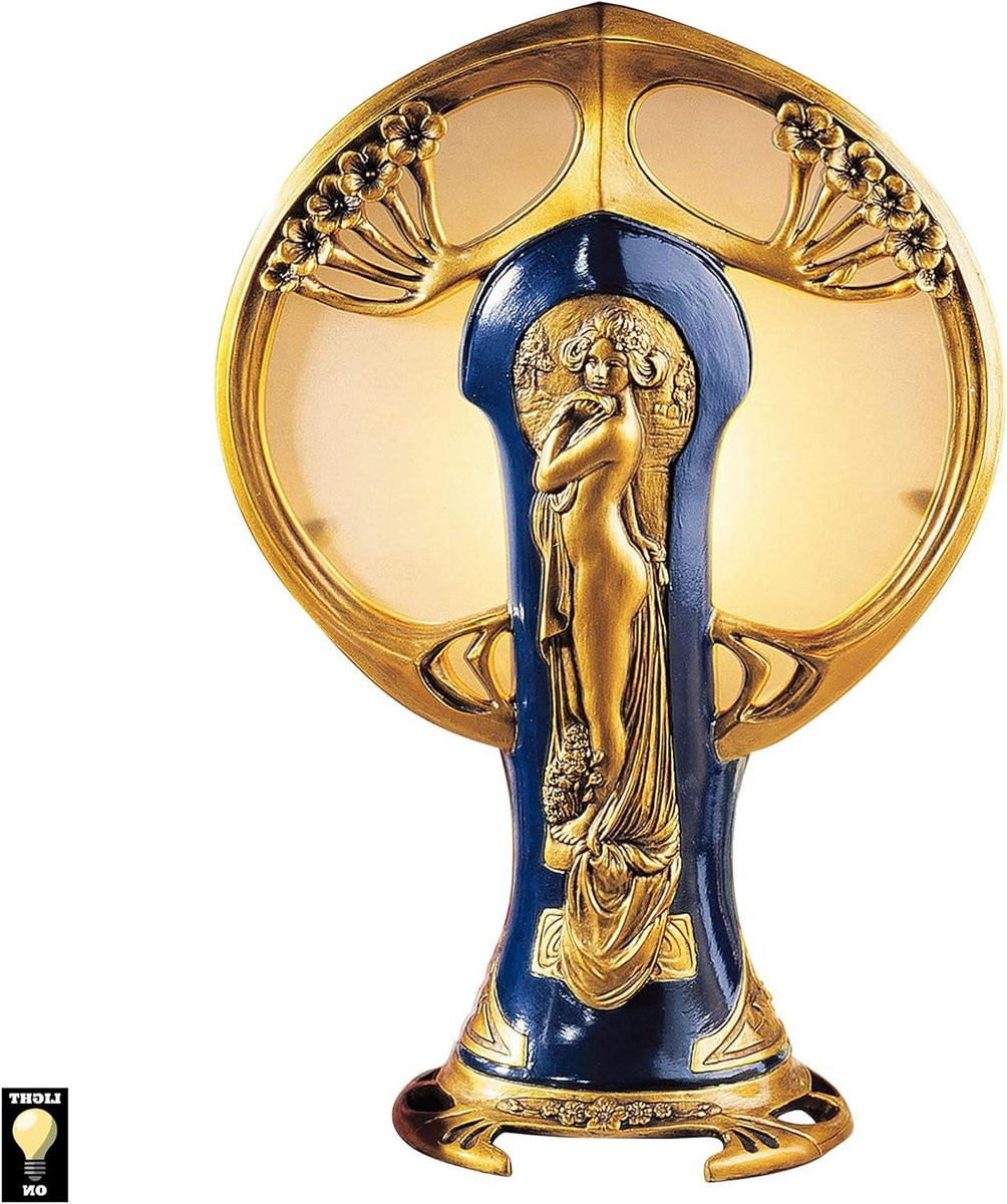 Verlicht Sculptuur Standbeeld Decoratie Art Deco Stijl Goud Kobalt Hoogte: 33 cm