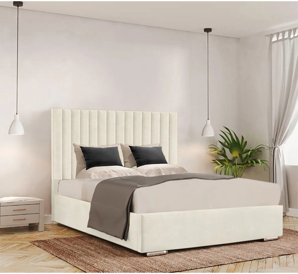 Ivy Bronx Celetha Bed Frame Cream Kingsize (5')