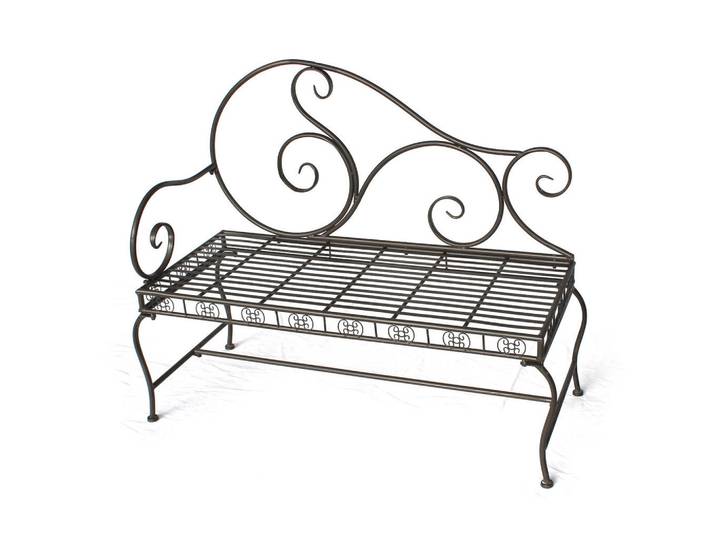 DanDiBo Gartenbank Metall Braun Wetterfest 123 cm 2-Sitzer DY, 123x101x48 cm, Gartenmöbel, Gartenbänke