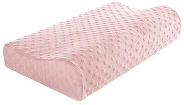 Inspired Finds Orthopedic Memory Foam Long Pillow Ergonomic Neck & Maternity Support Cushion For Better Sleep bubble Velvet Pink 15.75x9.84x1.97in